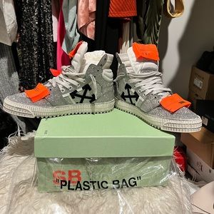 Off white glitter high top court 3.0